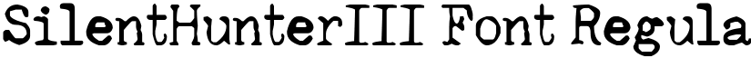 SilentHunterIII Font Regular font
