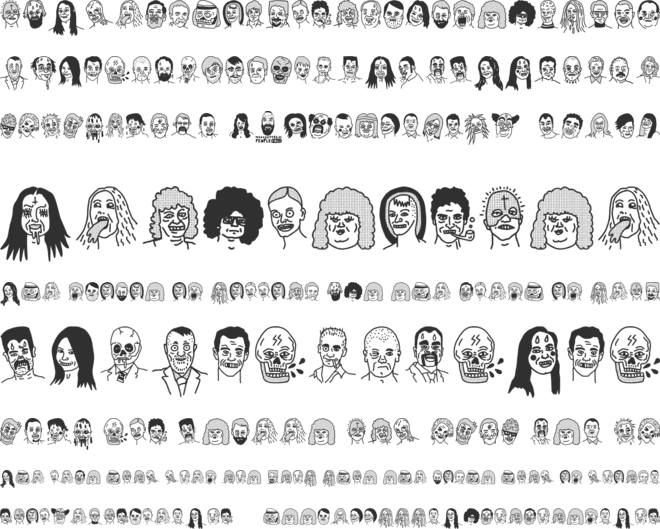 woodcutter people faces font preview