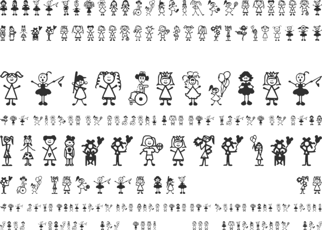 Girl Characters font preview