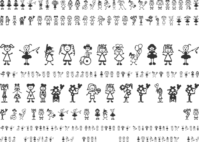Girl Characters font preview