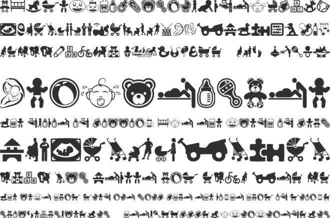 baby icons font preview