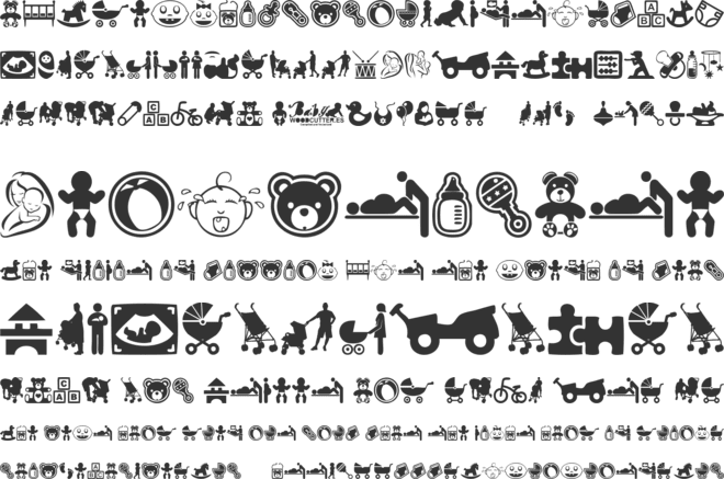 baby icons font preview