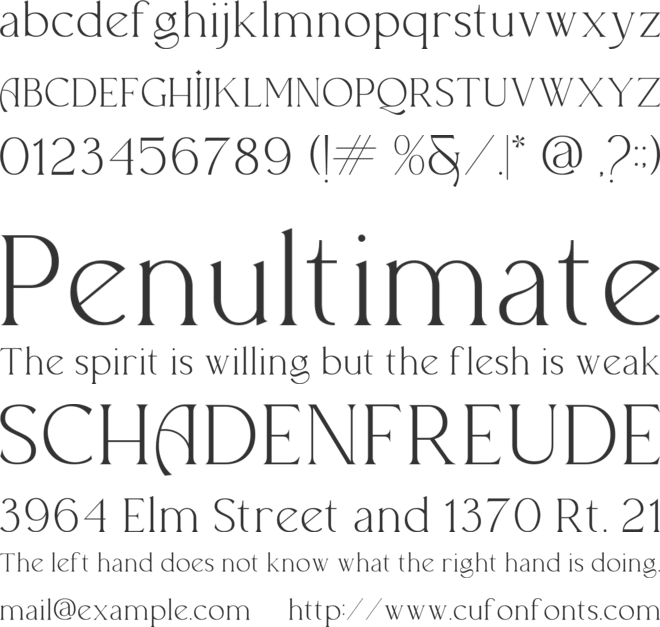 Allenia font preview