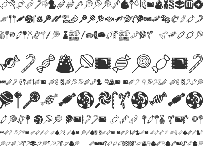 Candy icons font preview