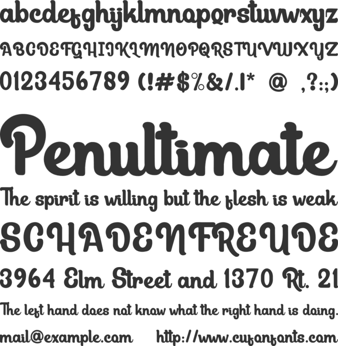 Bullina font preview