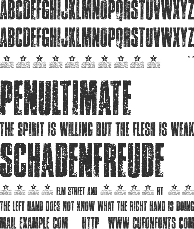 ERODED PERSONAL USE font preview