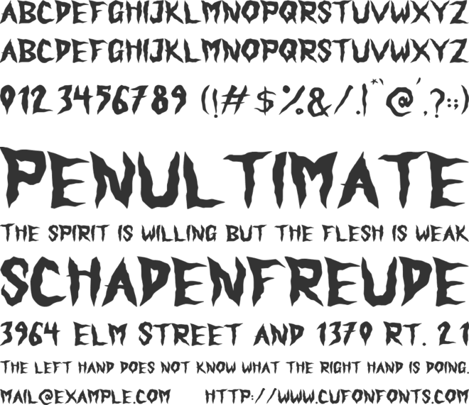 Monster Scream font preview