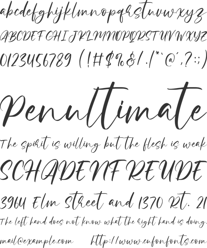Sabrina font preview