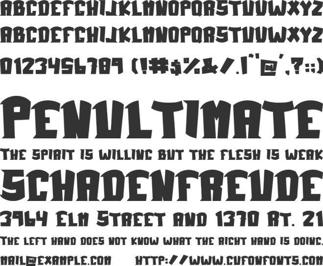 Vampire World font preview