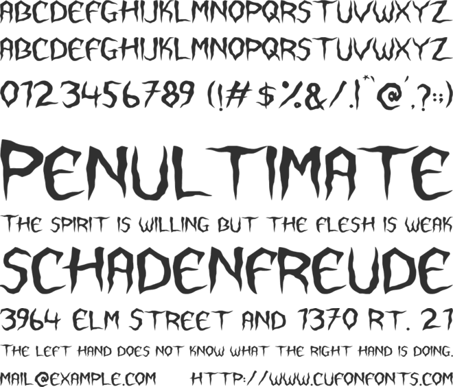 Spiderwick font preview