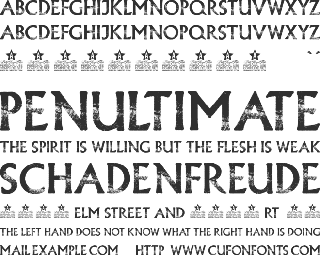 CONFORMITY PERSONAL USE font preview