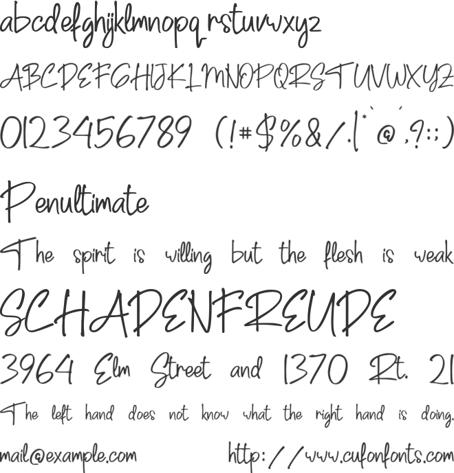 Rosetta Signature font preview