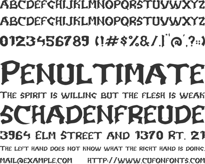 Creature font preview