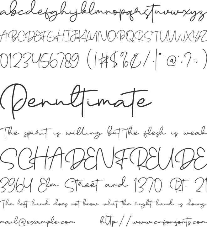 Brightwater font preview