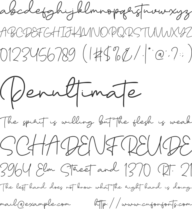 Brightwater font preview