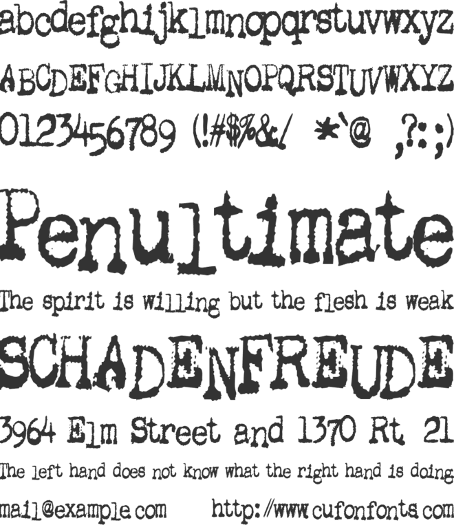 Gutter Vomit font preview