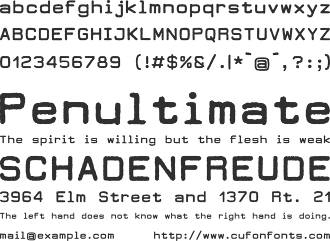DEARBORN type font preview