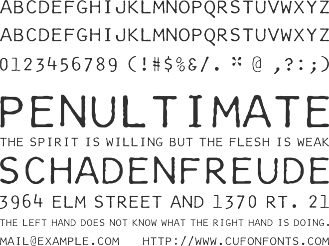 IBM Selectric Manifold font preview