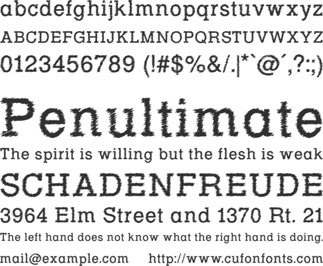 Rowdy Typemachine font preview