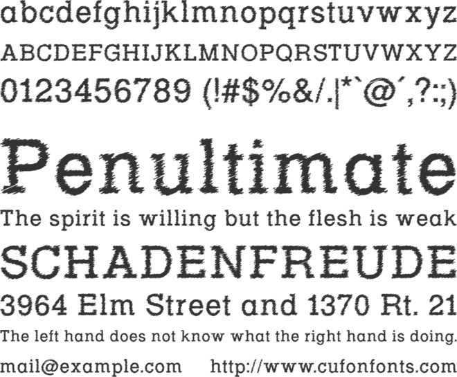 Rowdy Typemachine font preview