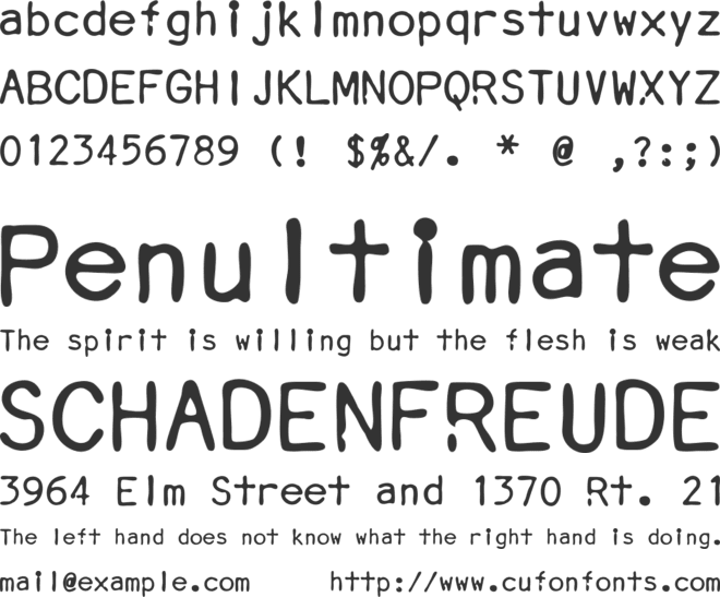 Smith-Corona EC1100 Mini Gothic font preview