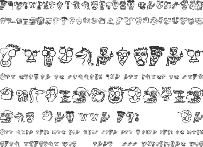 Doodle Dudes of Doom font preview