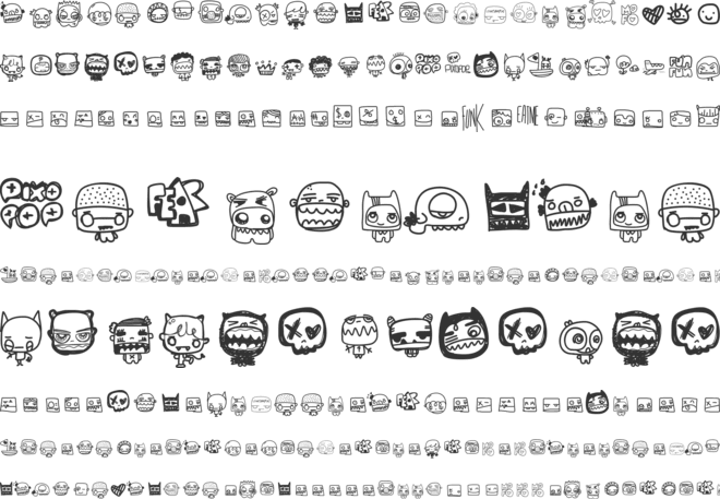 PixopopMonstalove font preview
