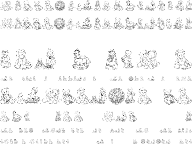KR Adorable Teddies font preview
