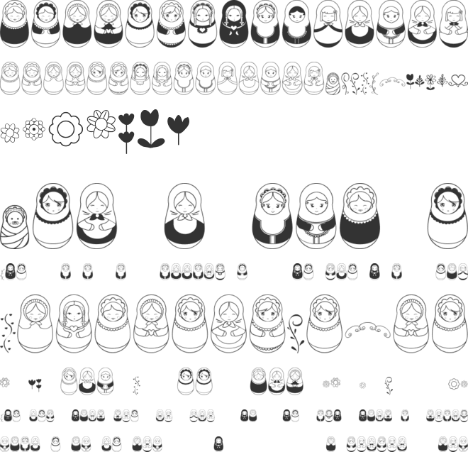 Matriochkas font preview