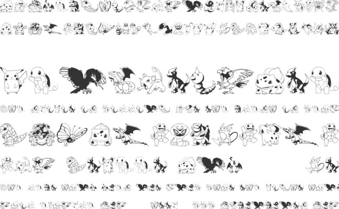Pokemon Kiddy Ding font preview