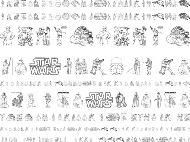 Lucas characters font preview