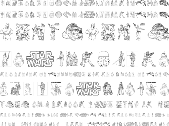 Lucas characters font preview