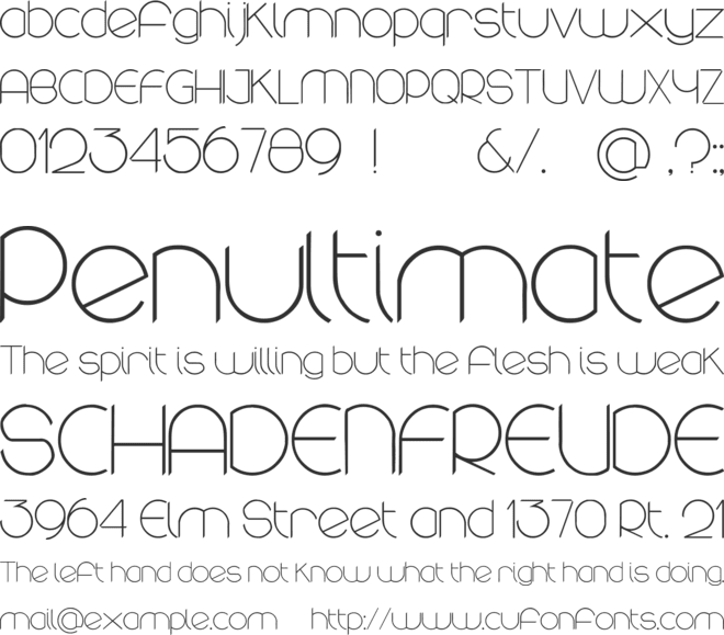 Rounded font preview