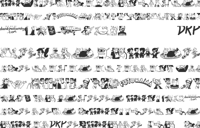 Futurama All Hail The Hypnotoad font preview