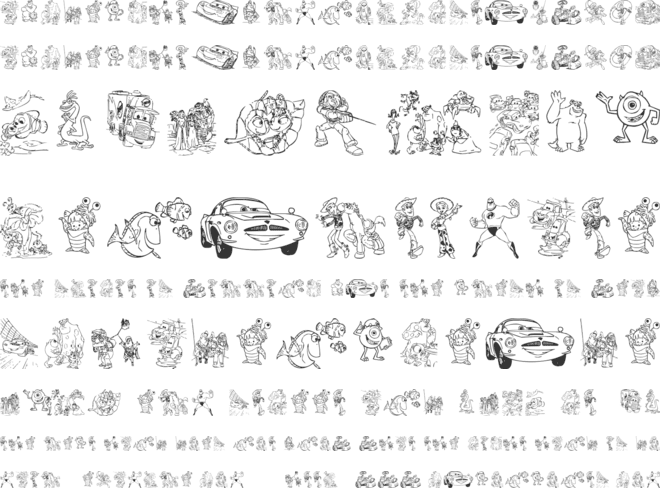 Pixar 1 font preview