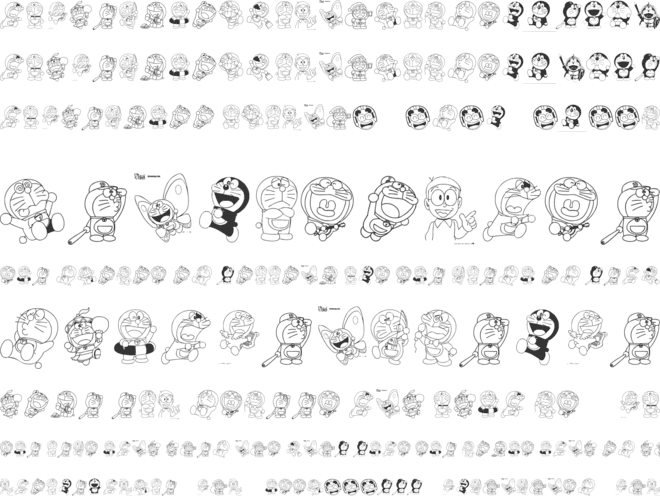 Doraemon slalala font preview