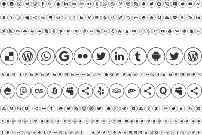 Icons Social Media 2 font preview