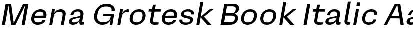 Mena Grotesk Book Italic font