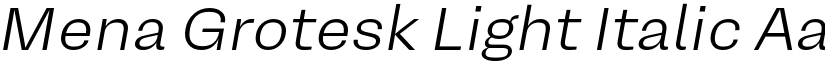 Mena Grotesk Light Italic font