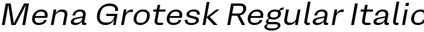 Mena Grotesk Regular Italic font