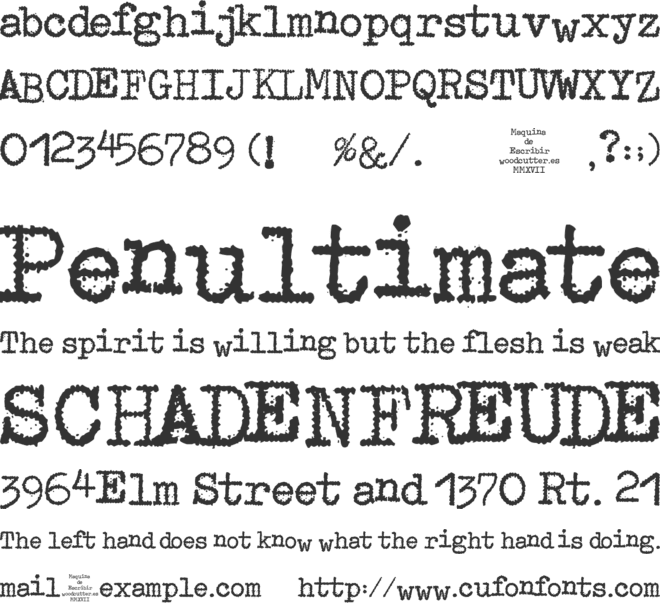 Maquina de Escribir font preview