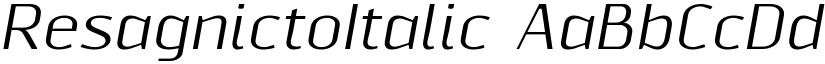 ResagnictoItalic font