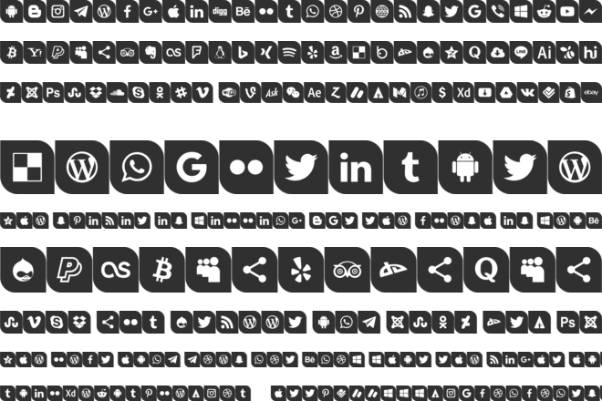 Icons Social Media 1 font preview