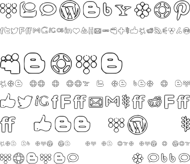 Social Media Icons font preview