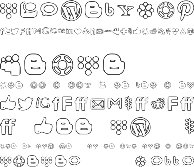 Social Media Icons font preview