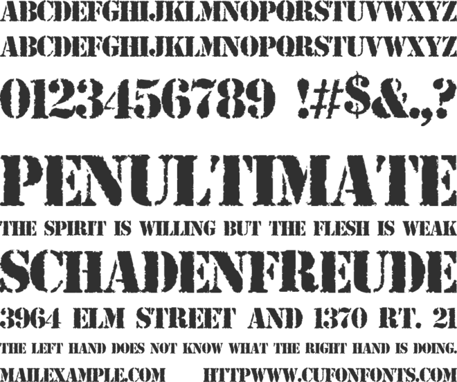 ARMY RUST font preview