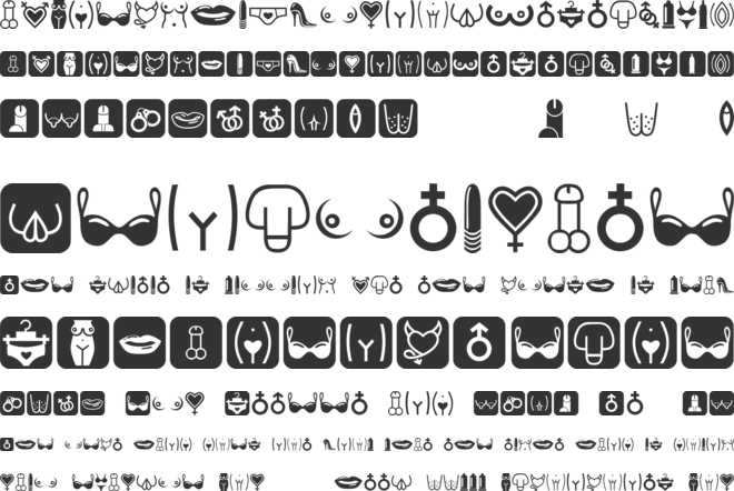 Erotic Symbols font preview