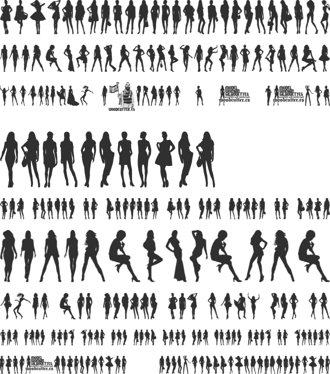 Model Woman Silhouettes font preview
