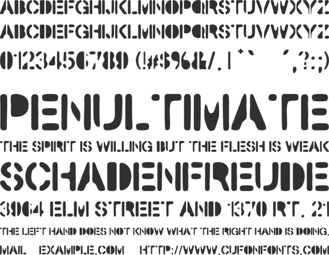 The Second World War font preview