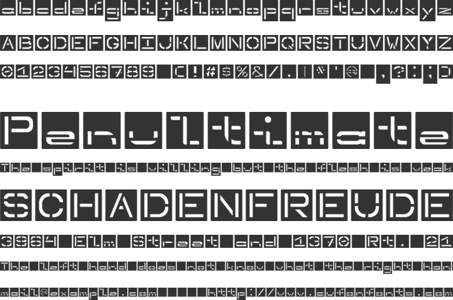 InvertedStencil font preview